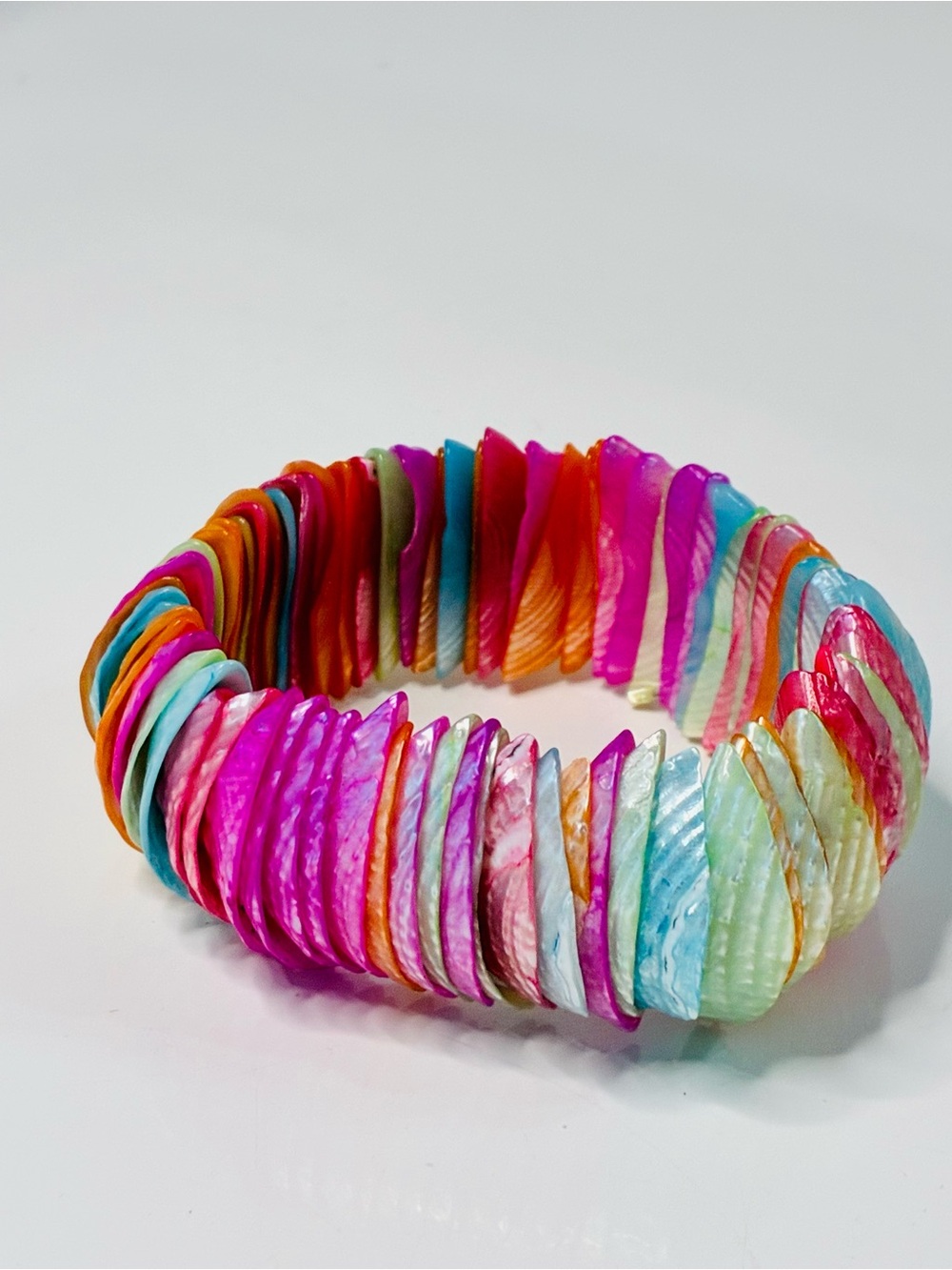 Source Unknown Multicolor Shell Disk Stretch Bracelet - Picture 3 of 16